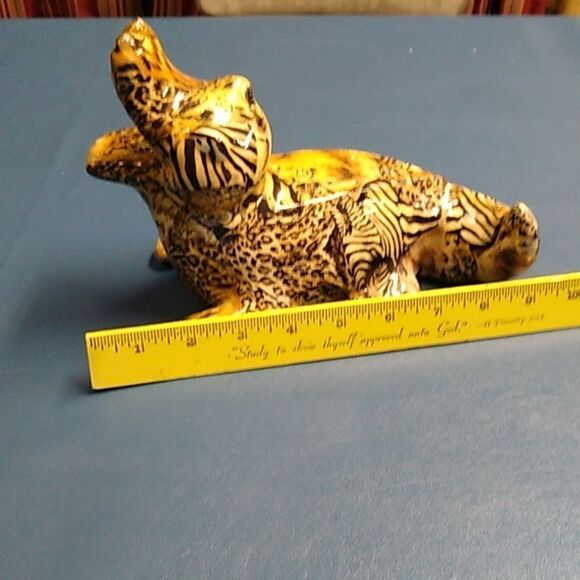 Vintage LaVie Jungle Safari Hand painted Hidden Safari Animals Gator - Picture 5 of 8